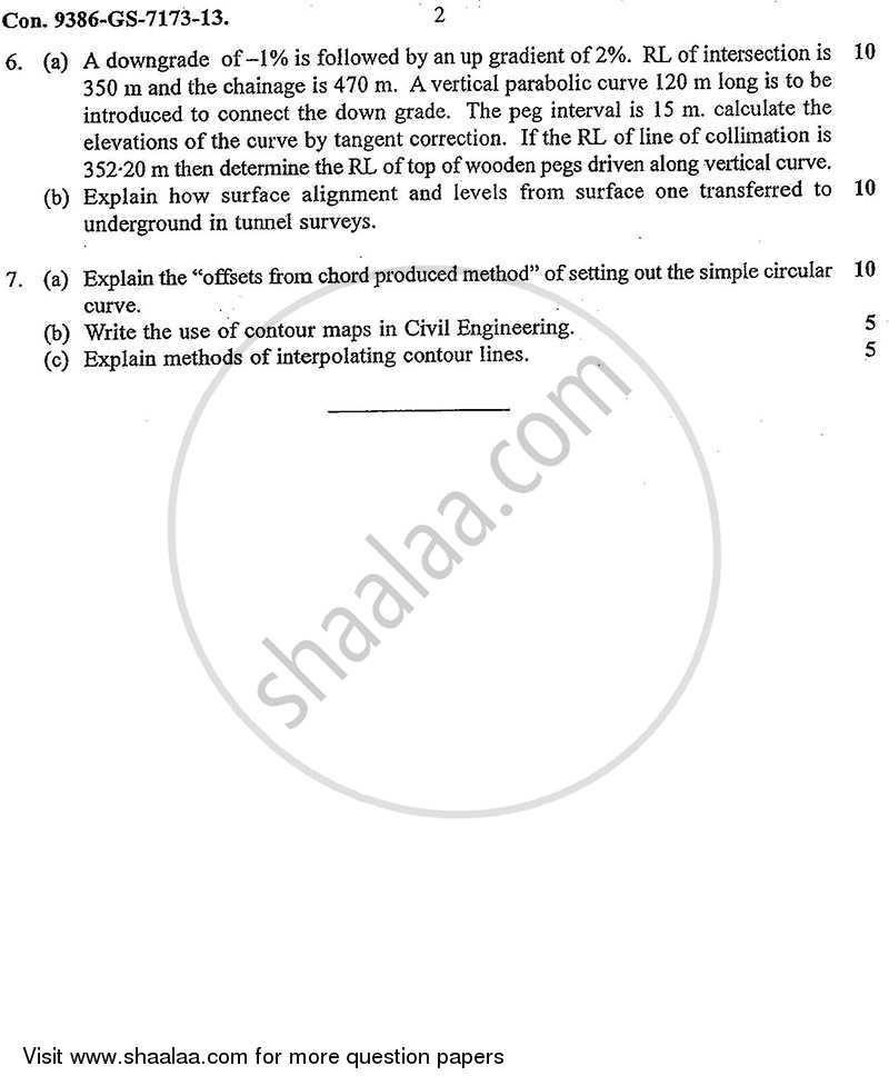 Surveying 2 2012-2013 - B.E. - Semester 4 (SE Second Year) - University of Mumbai question paper with PDF download