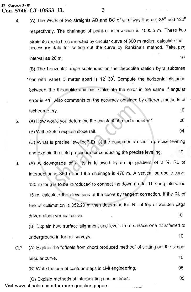 Surveying 2 2013-2014 - B.E. - Semester 4 (SE Second Year) - University of Mumbai question paper with PDF download