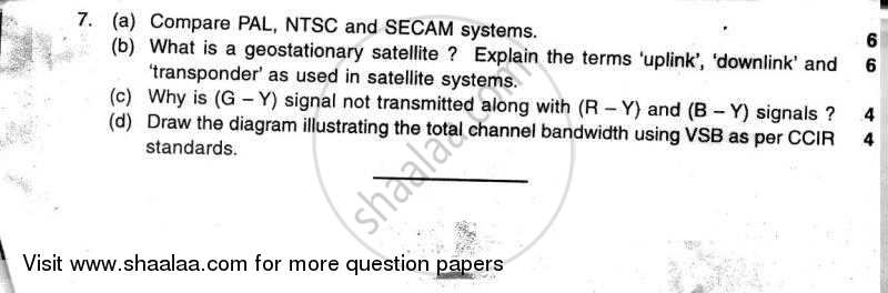 Television and Video Engineering 2009-2010 - B.E. - Semester 6 (TE Third Year) - University of Mumbai question paper with PDF download