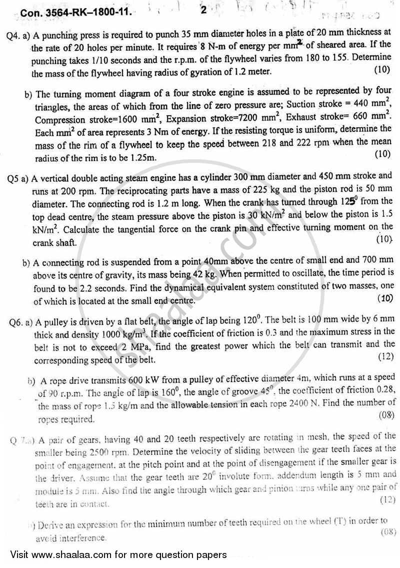 Theory of Machines 1 2010-2011 - B.E. - Semester 4 (SE Second Year) - University of Mumbai question paper with PDF download
