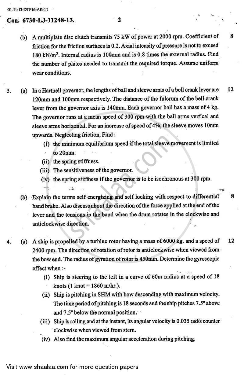 Theory of Machines 2 2013-2014 - B.E. - Semester 5 (TE Third Year) - University of Mumbai question paper with PDF download