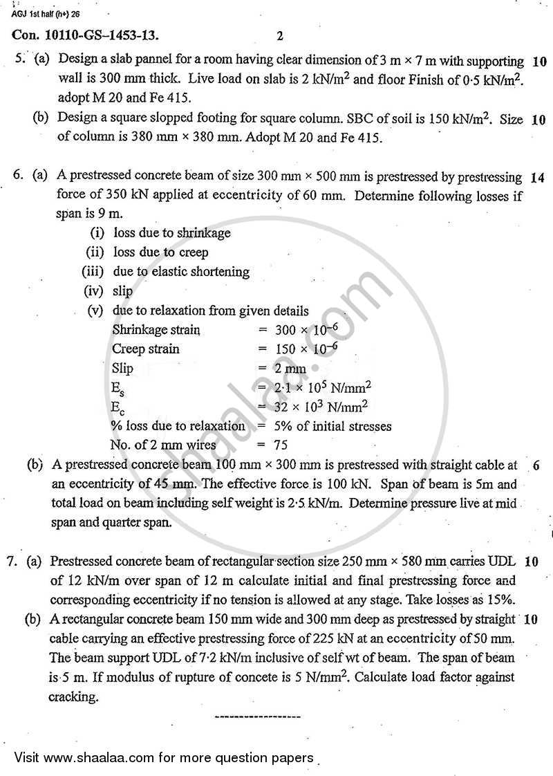Theory of Reinforced and Prestressed Concrete 2012-2013 - B.E. - Semester 6 (TE Third Year) - University of Mumbai question paper with PDF download