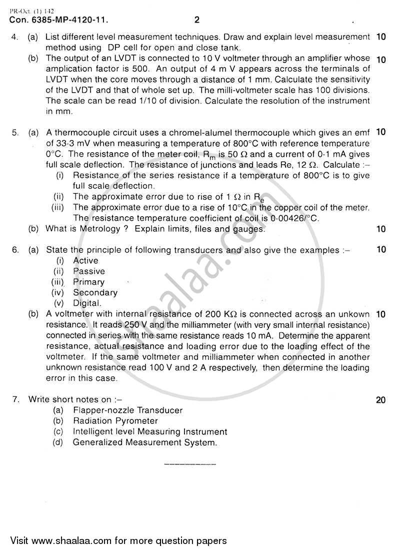 Transducers 1 2011-2012 - B.E. - Semester 3 (SE Second Year) - University of Mumbai question paper with PDF download