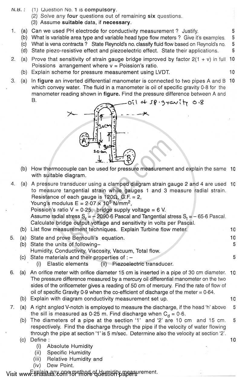 Transducers 2 2010-2011 - B.E. - Semester 4 (SE Second Year) - University of Mumbai question paper with PDF download