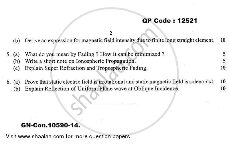 Wave Theory and Propagation 2014-2015 - B.E. - Semester 4 (SE Second Year) - University of Mumbai question paper with PDF download