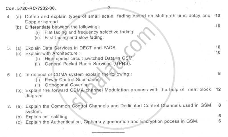 Wireless Communication 2008-2009 - B.E. - Semester 7 (BE Fourth Year) - University of Mumbai question paper with PDF download