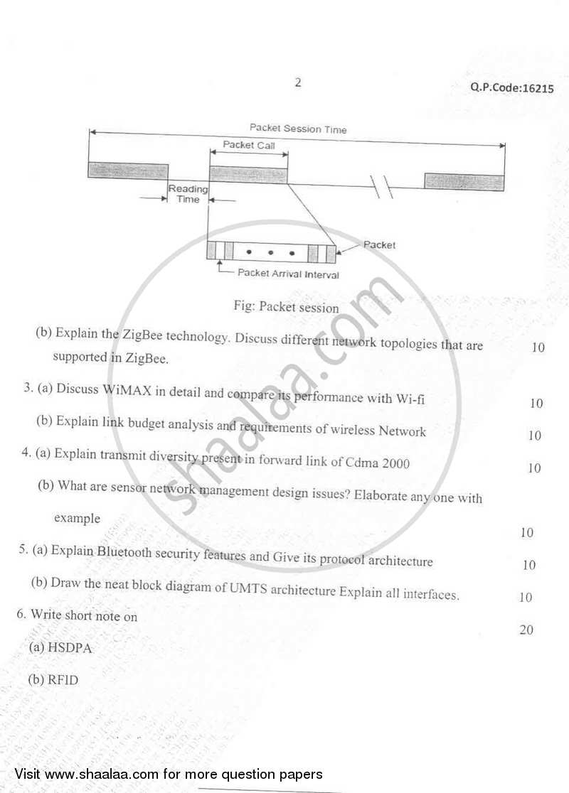 Wireless Network 2016-2017 - B.E. - Semester 8 (BE Fourth Year) - University of Mumbai question paper with PDF download