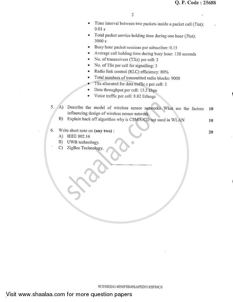 Wireless Network 2017-2018 - B.E. - Semester 8 (BE Fourth Year) - University of Mumbai question paper with PDF download
