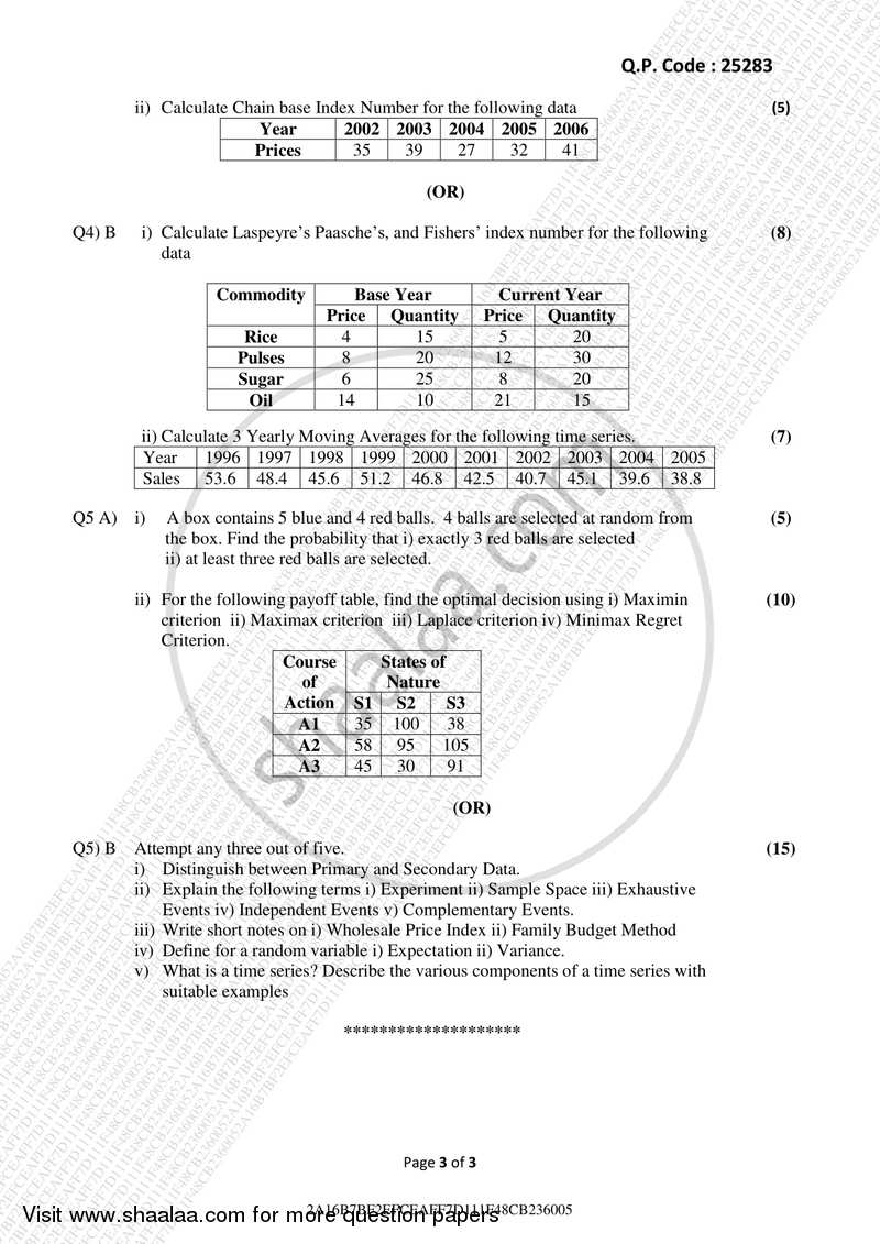 Business Statistics 2017-2018 - B.M.S - Semester 1 - University of Mumbai question paper with PDF download