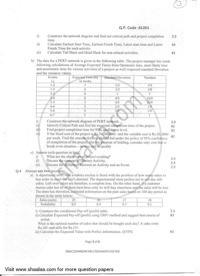 operations research tybms question paper