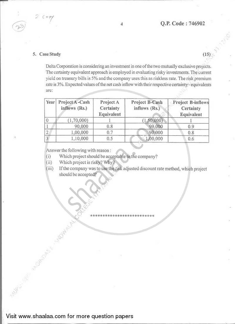 Strategic Financial Management 2016-2017 - B.M.S - Semester 5 - University of Mumbai question paper with PDF download