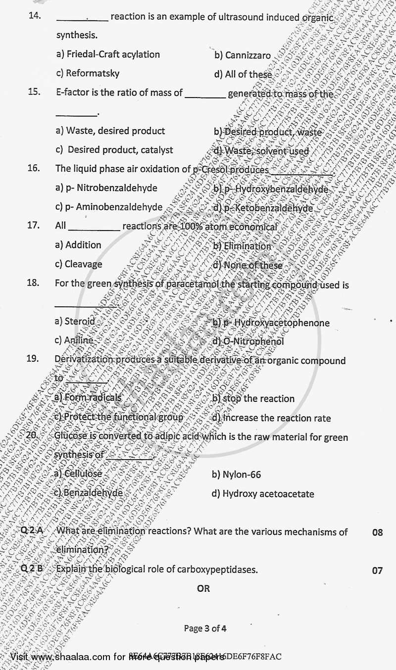 Applied Chemistry 1 2017-2018 - B.Sc. - Semester 3 (SYBSc) - University of Mumbai question paper with PDF download