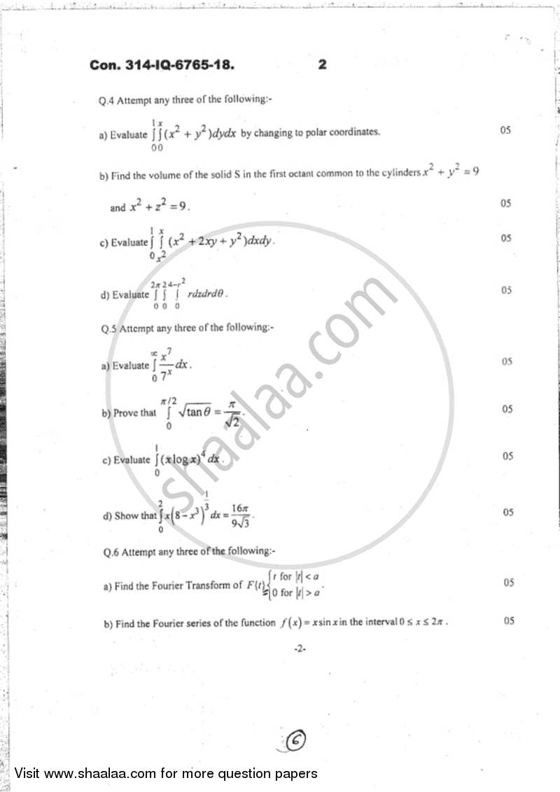 Applied Mathematics 2 2017-2018 - B.Sc. - Semester 2 (FYBSc I.T) - University of Mumbai question paper with PDF download