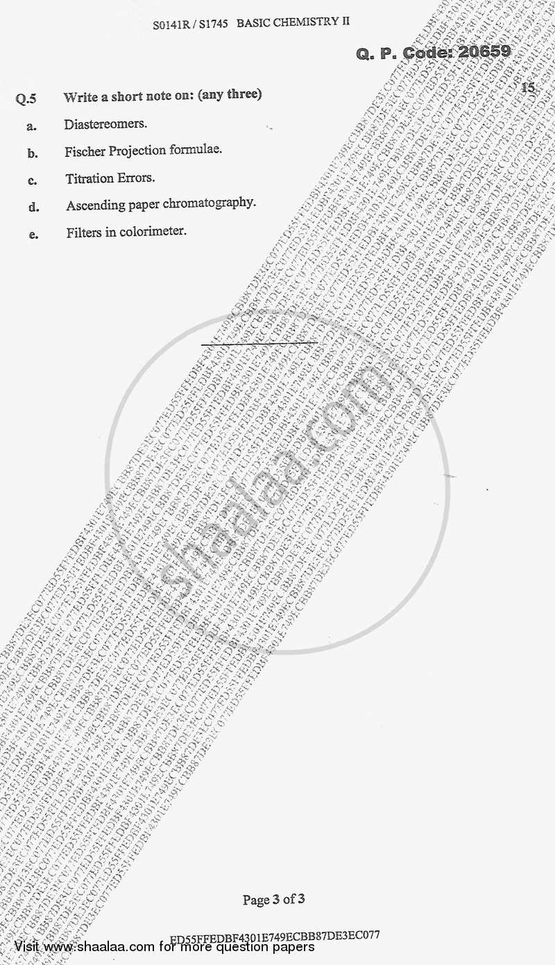 Basic Chemistry 2 2017-2018 - B.Sc. - Semester 1 (FYBSc) - University of Mumbai question paper with PDF download