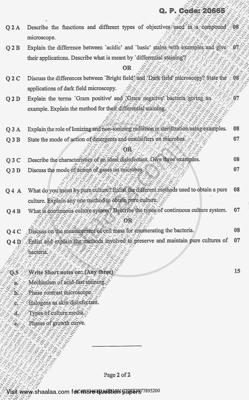 Basic Life Sciences 2 - Microbial Techniques 2017-2018 - B.Sc. - Semester 1 (FYBSc) - University of Mumbai question paper with PDF download
