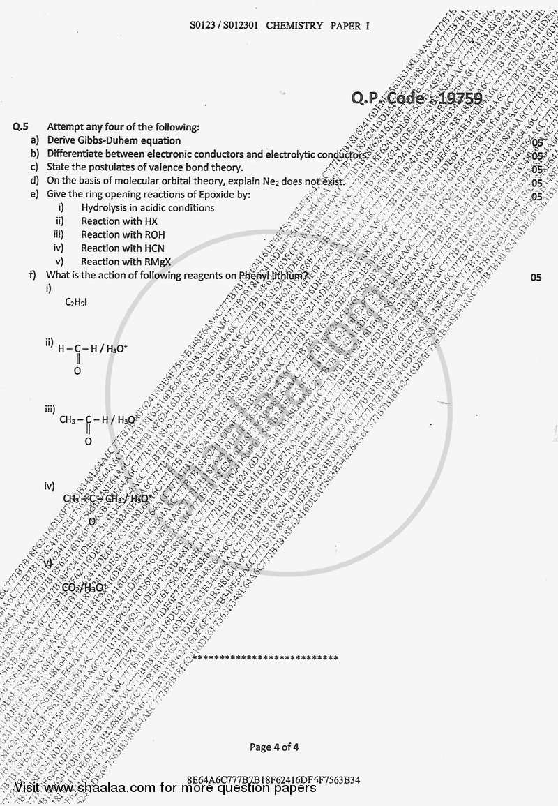 Chemistry 1 2017-2018 - B.Sc. - Semester 3 (SYBSc) - University of Mumbai question paper with PDF download
