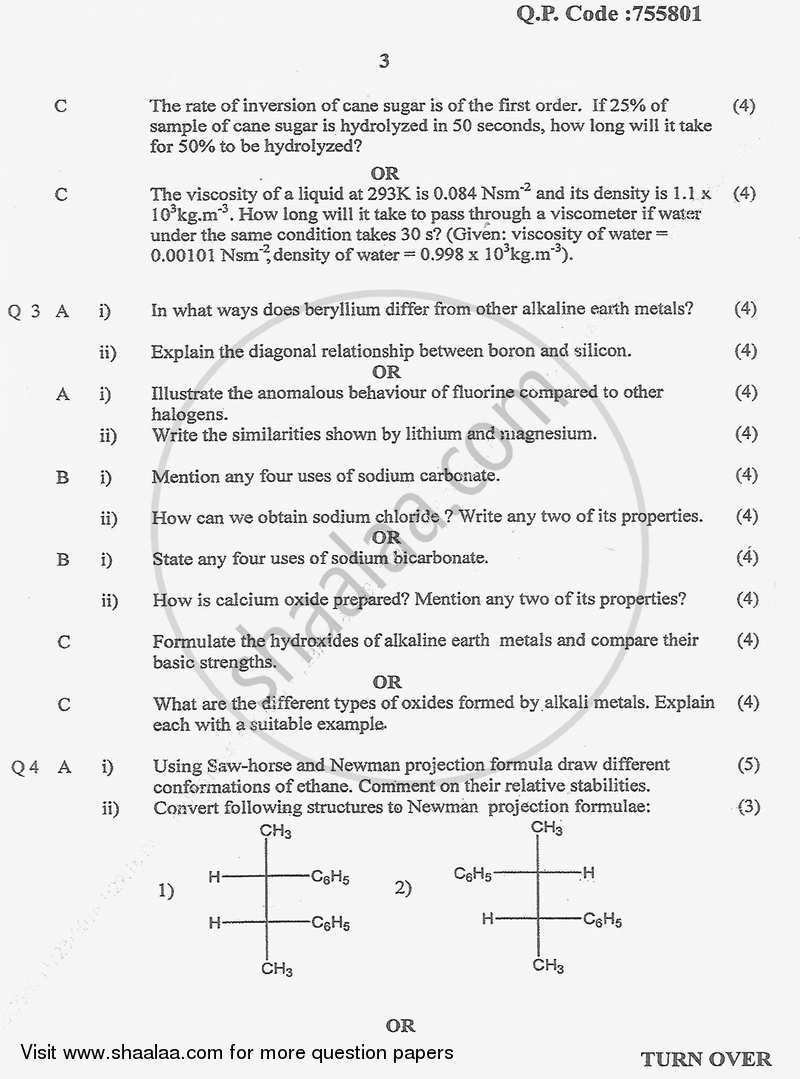 Chemistry 2 2016-2017 - B.Sc. - Semester 1 (FYBSc) - University of Mumbai question paper with PDF download