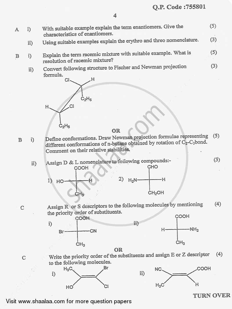 Chemistry 2 2016-2017 - B.Sc. - Semester 1 (FYBSc) - University of Mumbai question paper with PDF download