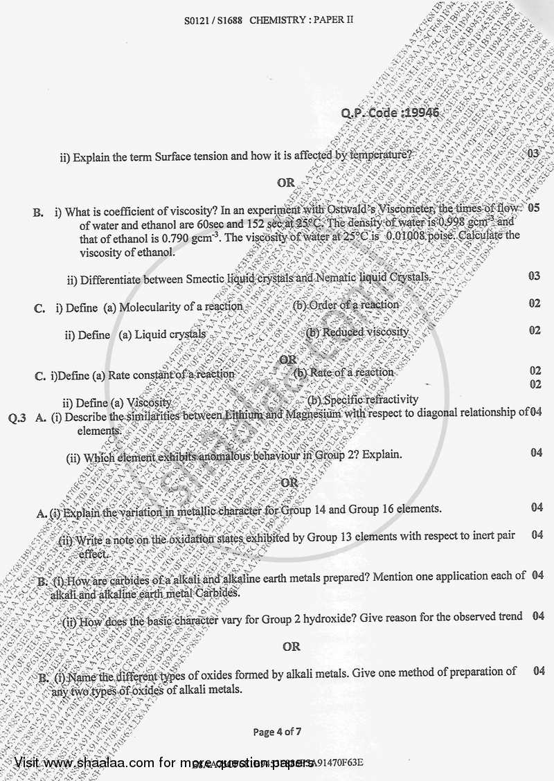 Chemistry 2 2017-2018 - B.Sc. - Semester 1 (FYBSc) - University of Mumbai question paper with PDF download