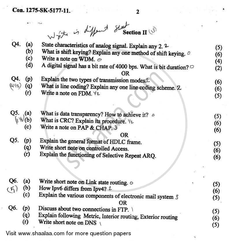 Data Communication, Networking and Security 2010-2011 - B.Sc. - 3rd Year (TYBSc) - University of Mumbai question paper with PDF download