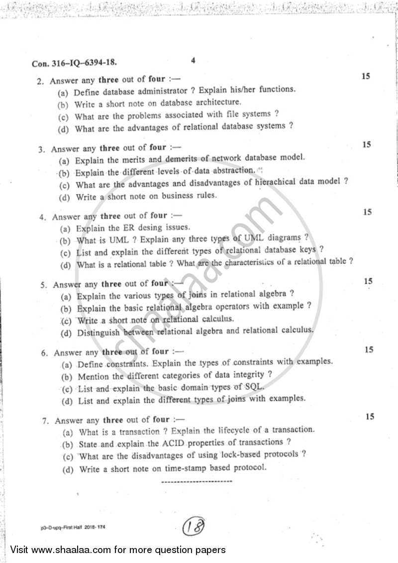 Database Management Systems 2017-2018 - B.Sc. - Semester 2 (FYBSc I.T) - University of Mumbai question paper with PDF download