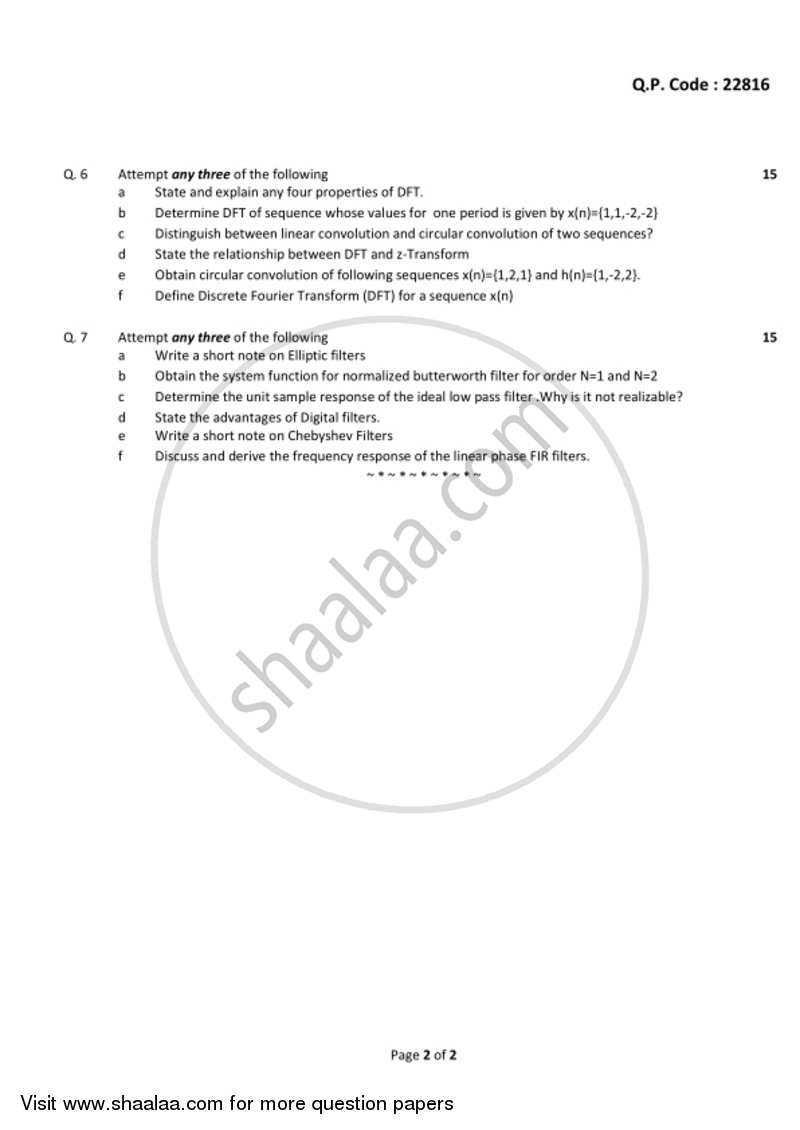 Digital Signal and Systems 2017-2018 - B.Sc. - Semester 6 (TYBSc I.T) - University of Mumbai question paper with PDF download