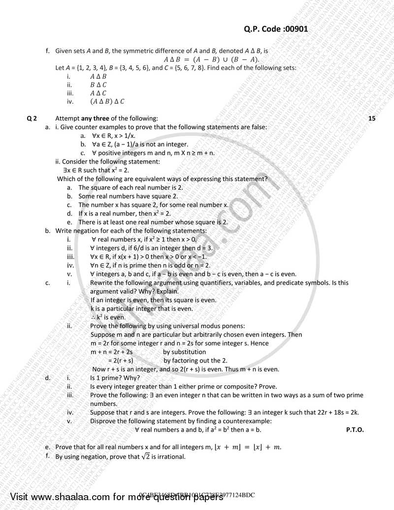 Discrete Mathematics 2017-2018 - B.Sc. - Semester 1 (FYBSc I.T) - University of Mumbai question paper with PDF download