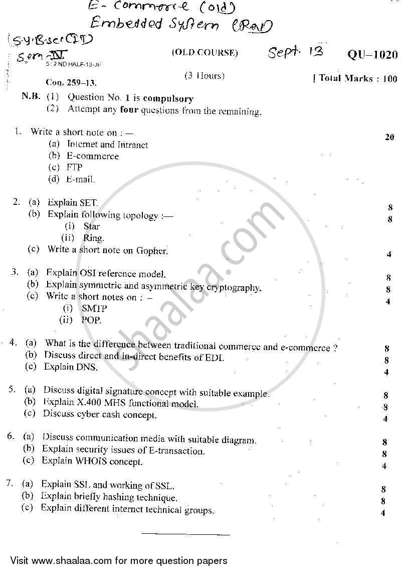 E-Commerce 2013-2014 - B.Sc. - Semester 4 (SYBSc I.T) - University of Mumbai question paper with PDF download