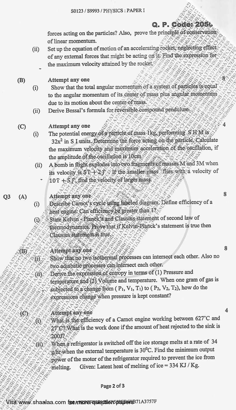 Electricity and magnetism 2017-2018 - B.Sc. - Semester 3 (SYBSc) - University of Mumbai question paper with PDF download