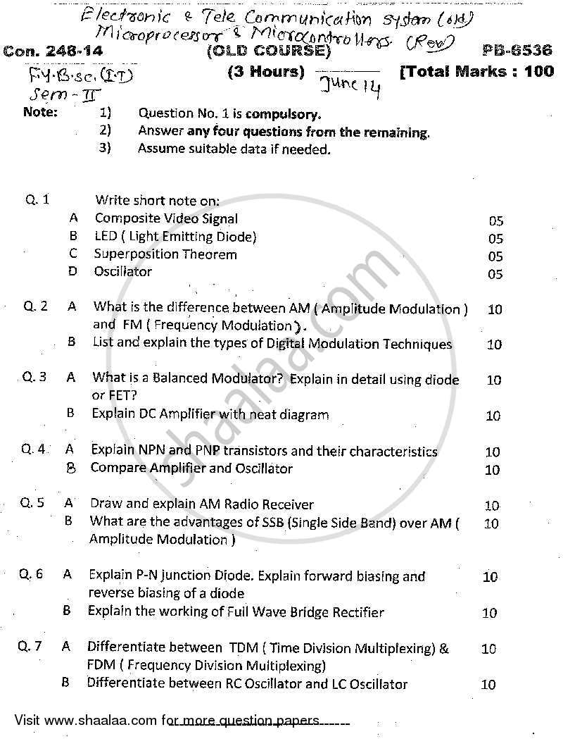 Electronics and Telecommunication 2013-2014 - B.Sc. - Semester 2 (FYBSc I.T) - University of Mumbai question paper with PDF download