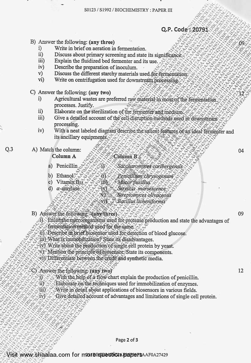 Fundamentals of Microbiology, Virology, Biotechnology and Resource Management 2017-2018 - B.Sc. - Semester 3 (SYBSc) - University of Mumbai question paper with PDF download