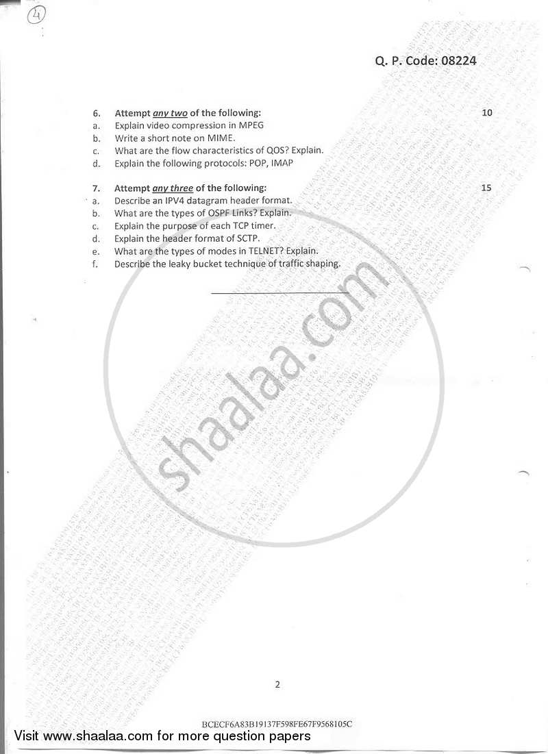 Internet Technology 2016-2017 - B.Sc. - Semester 6 (TYBSc I.T) - University of Mumbai question paper with PDF download