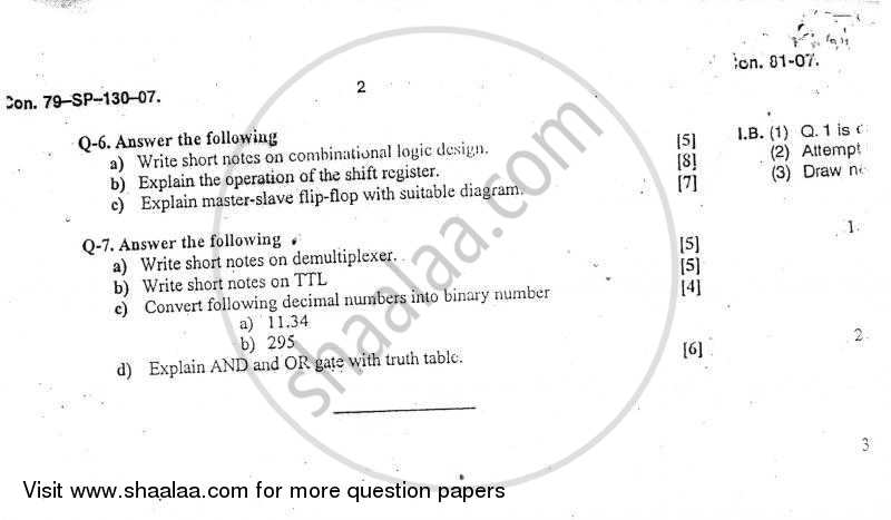 Introduction to Digital Electronics 2006-2007 - B.Sc. - Semester 1 (FYBSc I.T) - University of Mumbai question paper with PDF download