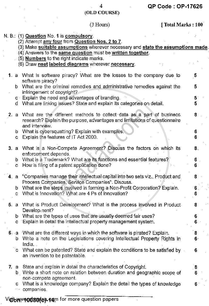 I.T Laws and Patents 2013-2014 - B.Sc. - Semester 6 (TYBSc I.T) - University of Mumbai question paper with PDF download