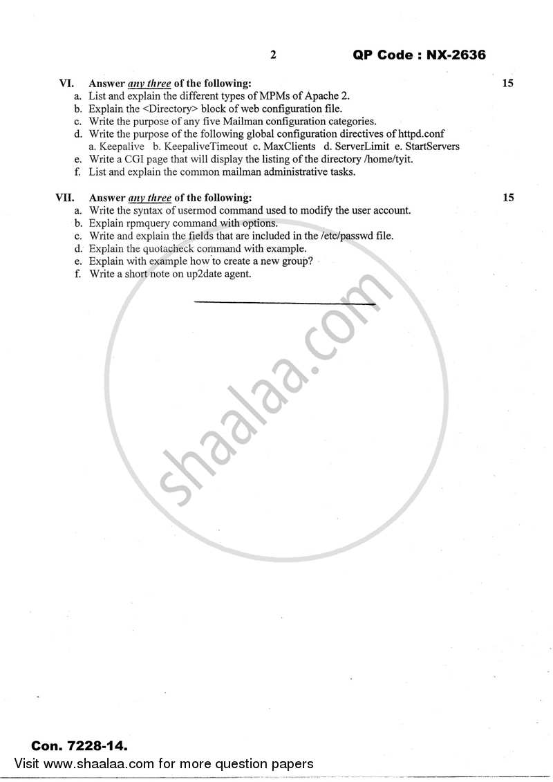 Linux Administration 2013-2014 - B.Sc. - Semester 5 (TYBSc I.T) - University of Mumbai question paper with PDF download