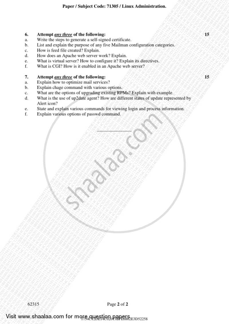 Linux Administration 2017-2018 - B.Sc. - Semester 5 (TYBSc I.T) - University of Mumbai question paper with PDF download