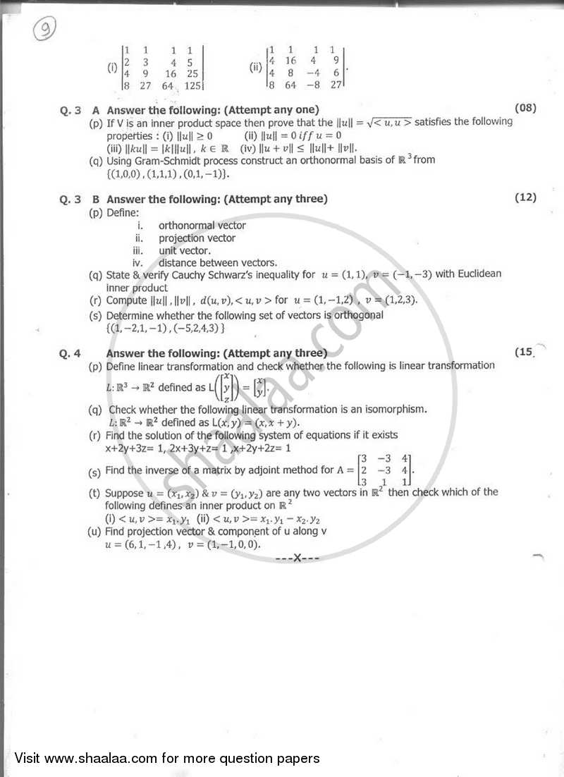 Mathematics 2 2016-2017 - B.Sc. - Semester 3 (SYBSc) - University of Mumbai question paper with PDF download