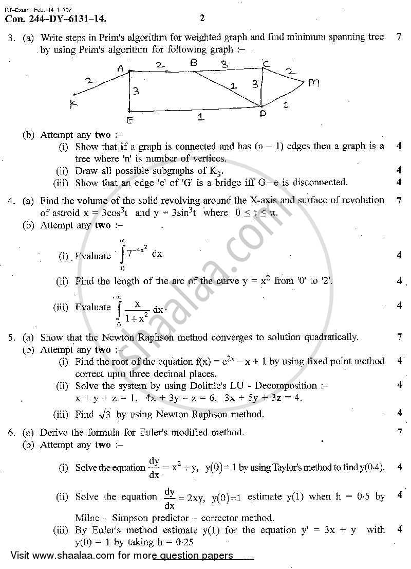 Mathematics 3 2013-2014 - B.Sc. - 2nd Year (SYBSc) - University of Mumbai question paper with PDF download