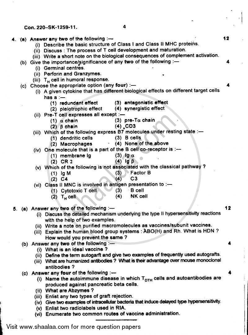 Medical Microbiology and Immunology 2010-2011 - B.Sc. - Semester 5 (TYBSc) - University of Mumbai question paper with PDF download