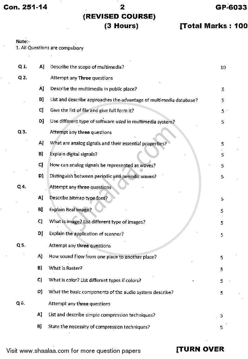 Multimedia 2013-2014 - B.Sc. - Semester 4 (SYBSc I.T) - University of Mumbai question paper with PDF download