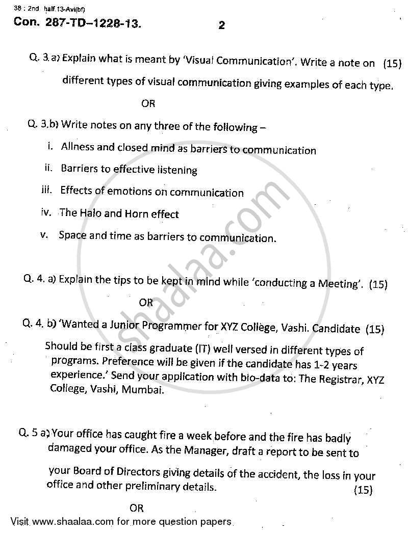 Professional Communication Skills 2013-2014 - B.Sc. - Semester 1 (FYBSc I.T) - University of Mumbai question paper with PDF download