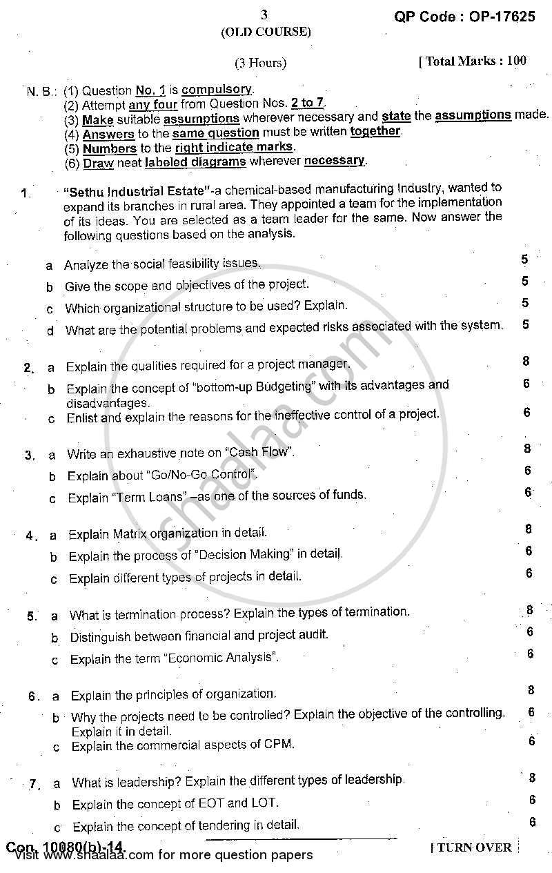 Project Management 2013-2014 - B.Sc. - Semester 6 (TYBSc I.T) - University of Mumbai question paper with PDF download