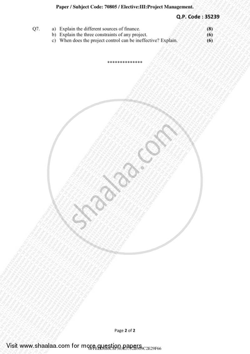 Project Management 2017-2018 - B.Sc. - Semester 6 (TYBSc I.T) - University of Mumbai question paper with PDF download