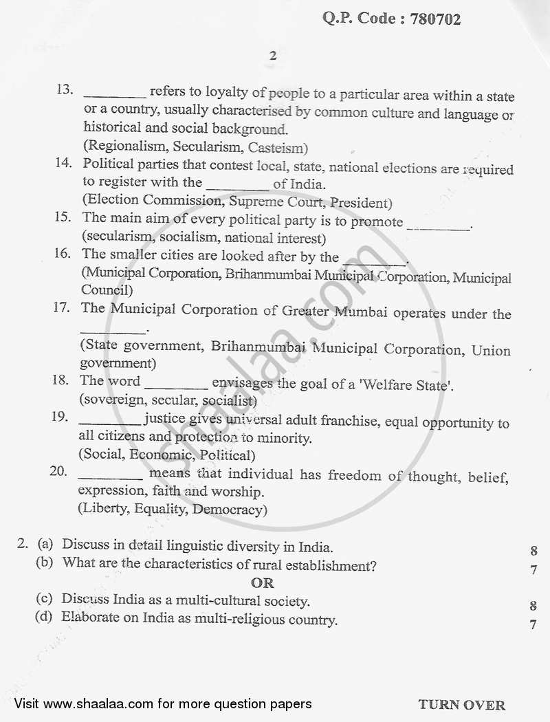 Societal Awareness 2016-2017 - B.Sc. - Semester 1 (FYBSc) - University of Mumbai question paper with PDF download