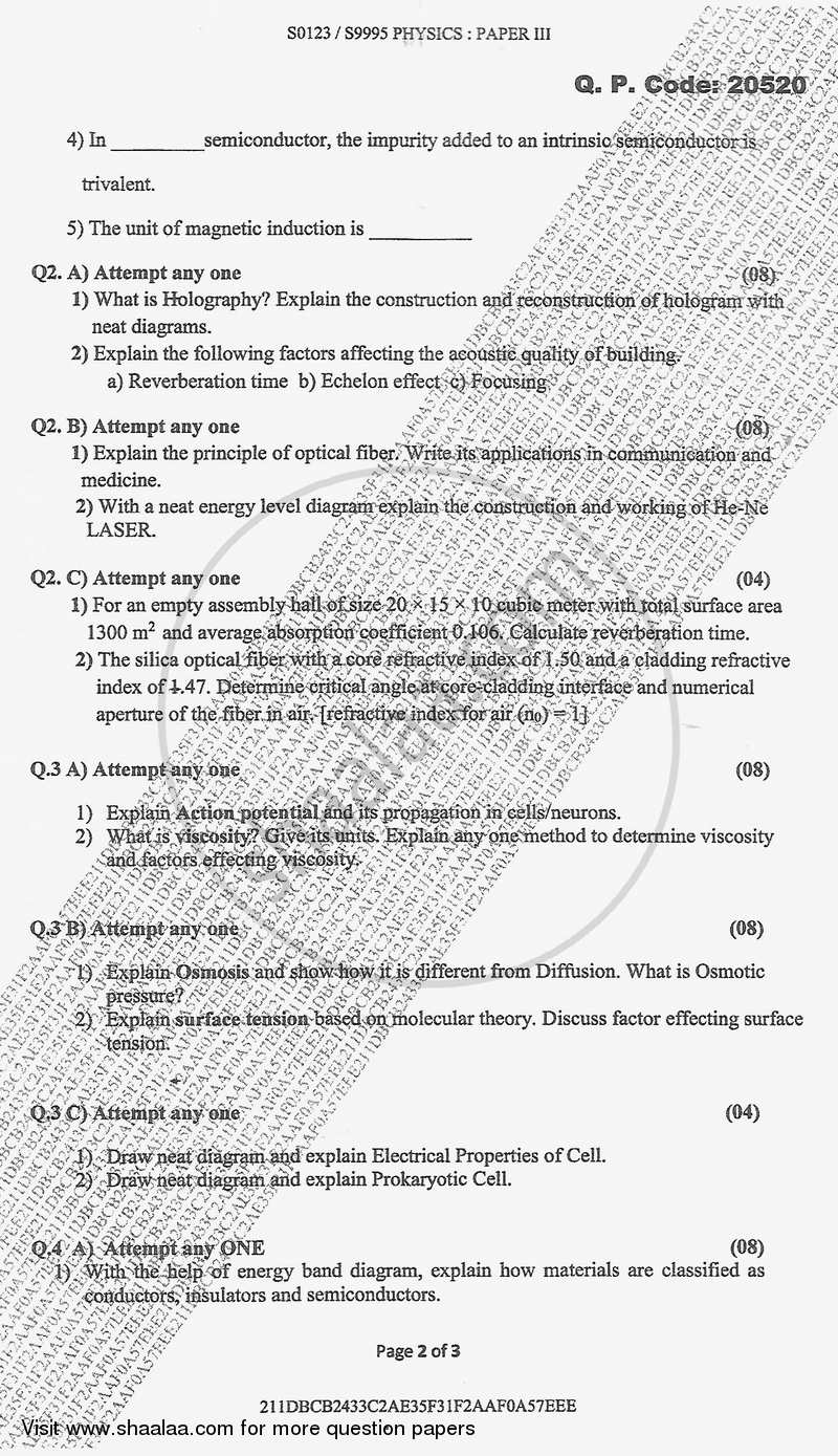 Thermodynamics 2017-2018 - B.Sc. - Semester 3 (SYBSc) - University of Mumbai question paper with PDF download