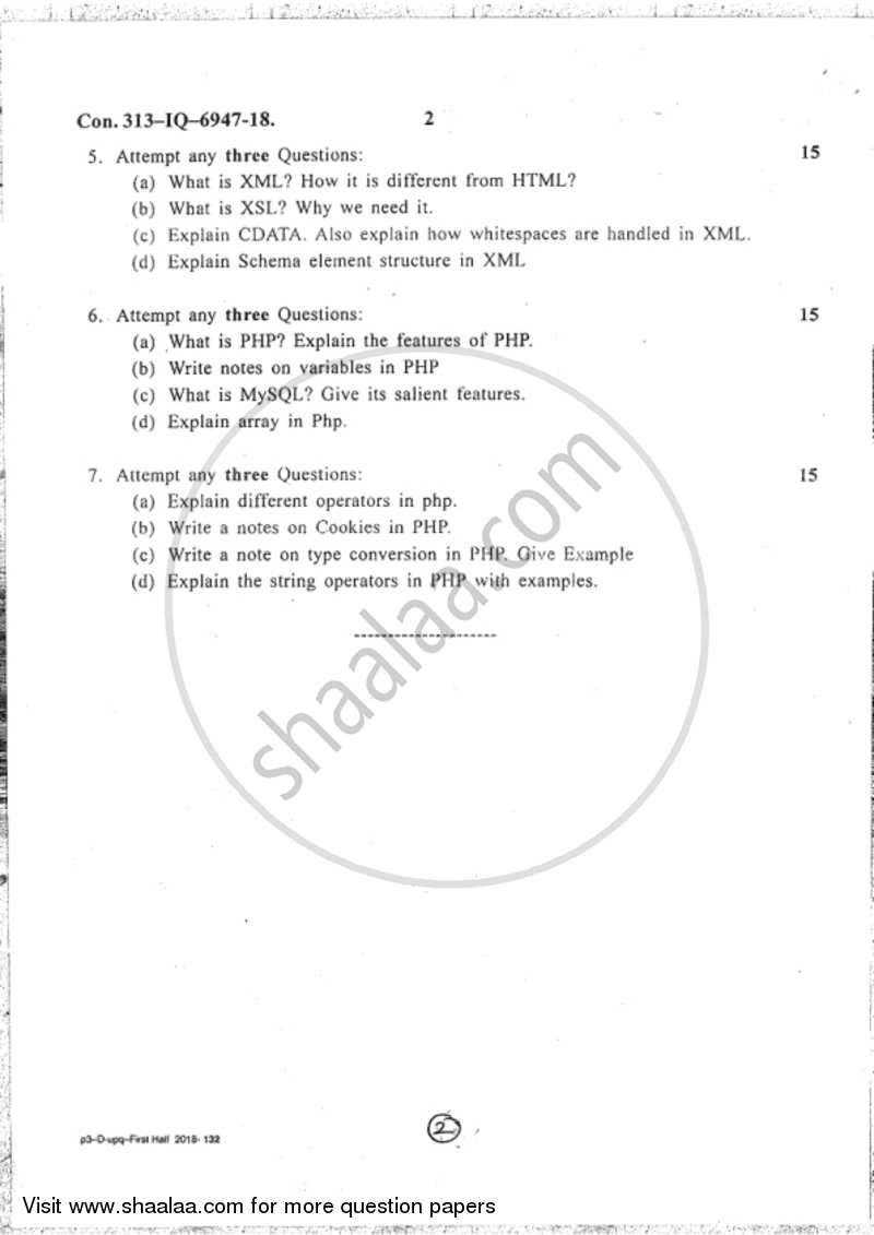 Web Technologies 2017-2018 - B.Sc. - Semester 2 (FYBSc I.T) - University of Mumbai question paper with PDF download