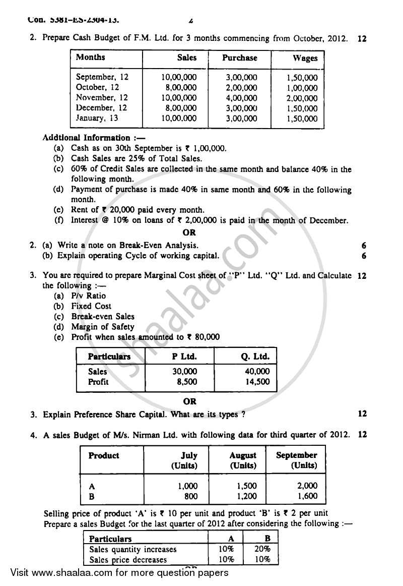 Financial Management for Marketing and Advertising 2012-2013 Semester 6 - University of Mumbai question paper with PDF download