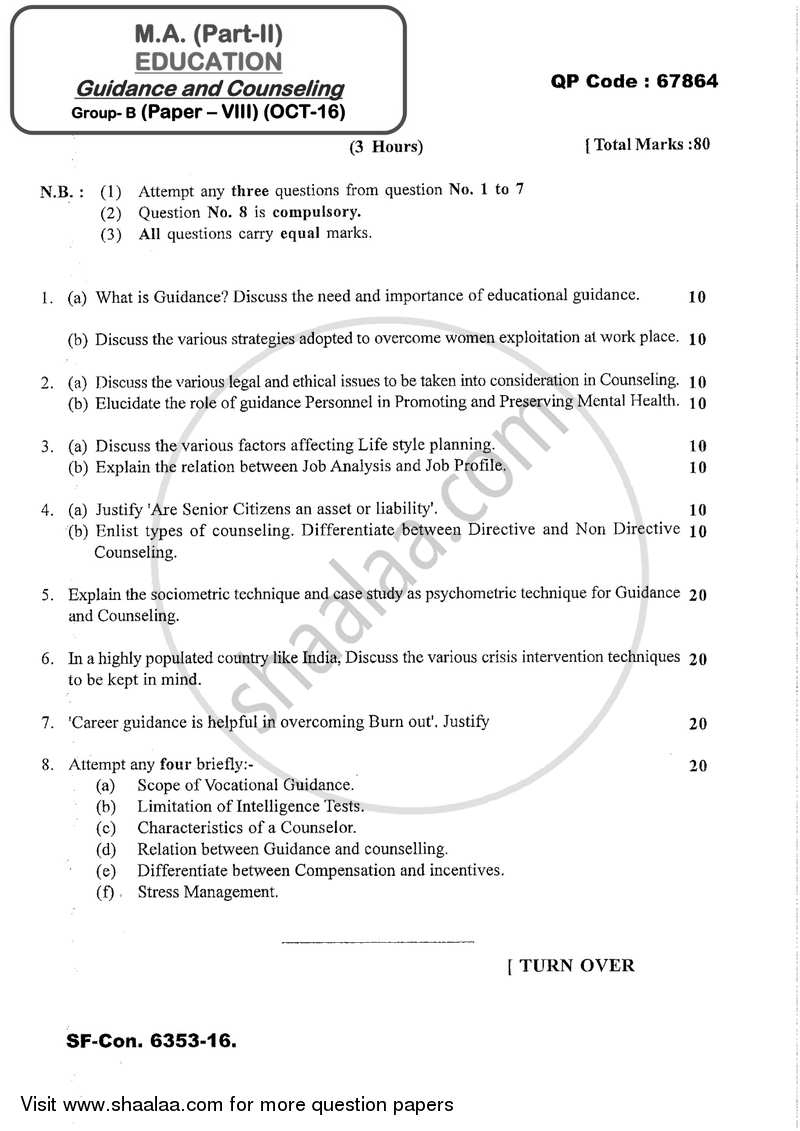 History of Education 2016-2017 - M.A. - Part 2 - University of Mumbai question paper with PDF download