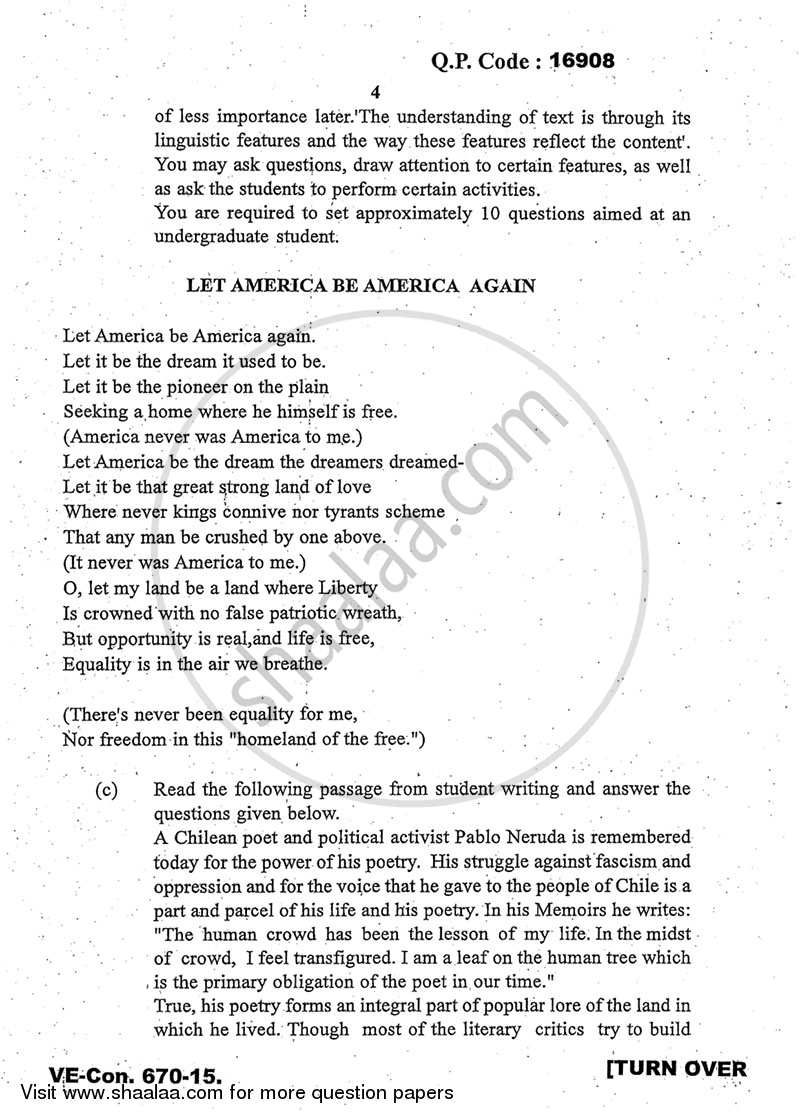 Linguistic and Stylistic Analysis of Texts 2014-2015 - M.A. - Part 1 - University of Mumbai question paper with PDF download