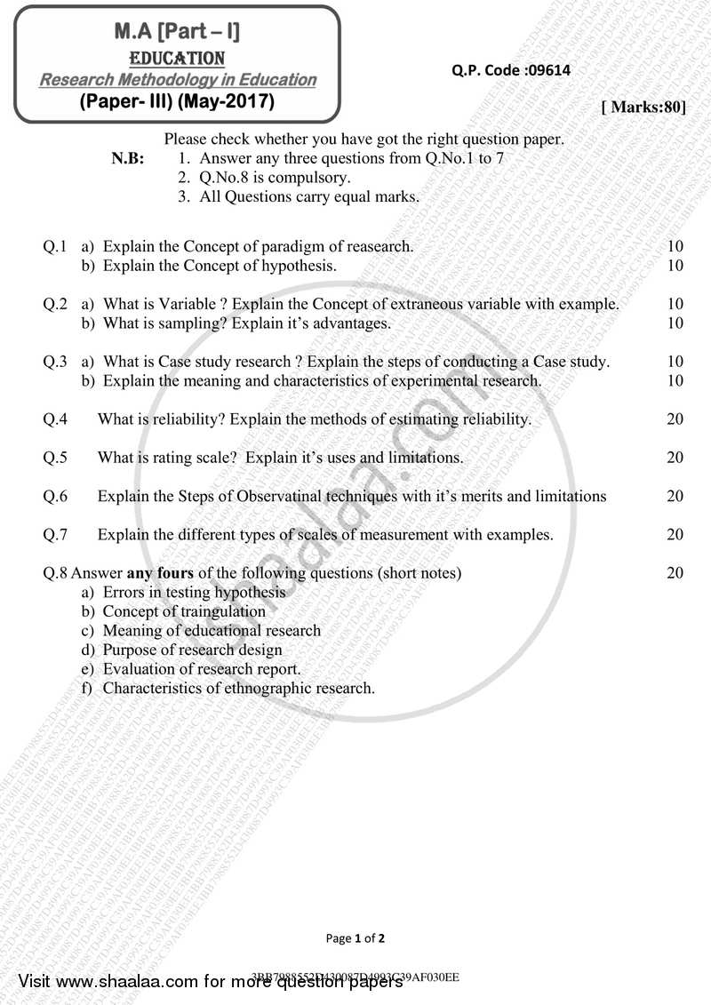 research methodology model question paper periyar university